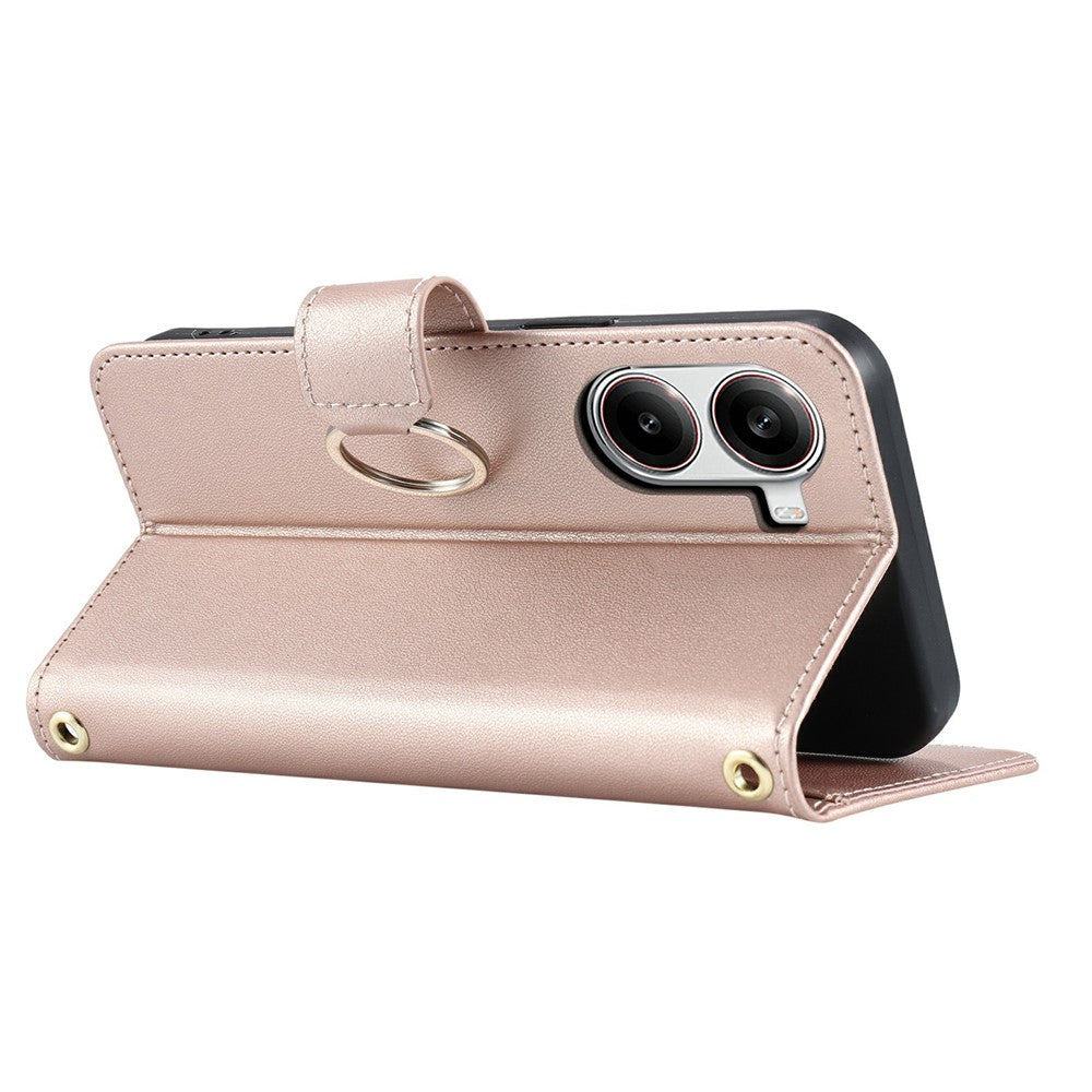 For Xiaomi Poco X7 Pro 5G  /  Redmi Turbo 4 5G Crossbody Leather Case Ring Buckle Wallet Stand Rhombus Mobile Cover