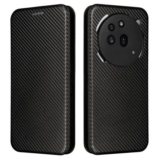 Nothing Phone (3a) Pro Wallet-Handyhülle – Mit Carbonfaser-Textur, Kartenhalter, Lederständer
