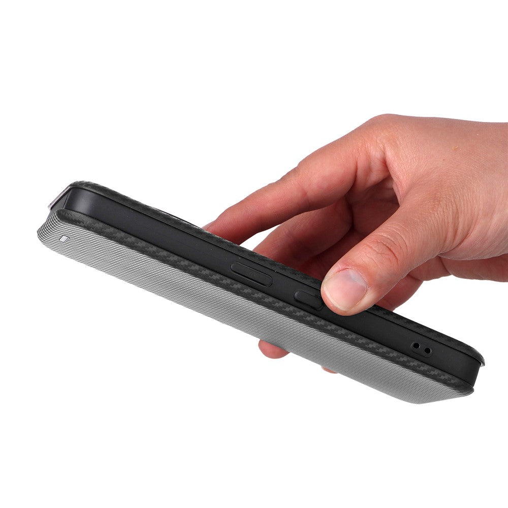 Nothing Phone (3a) Pro Wallet-Handyhülle – Mit Carbonfaser-Textur, Kartenhalter, Lederständer