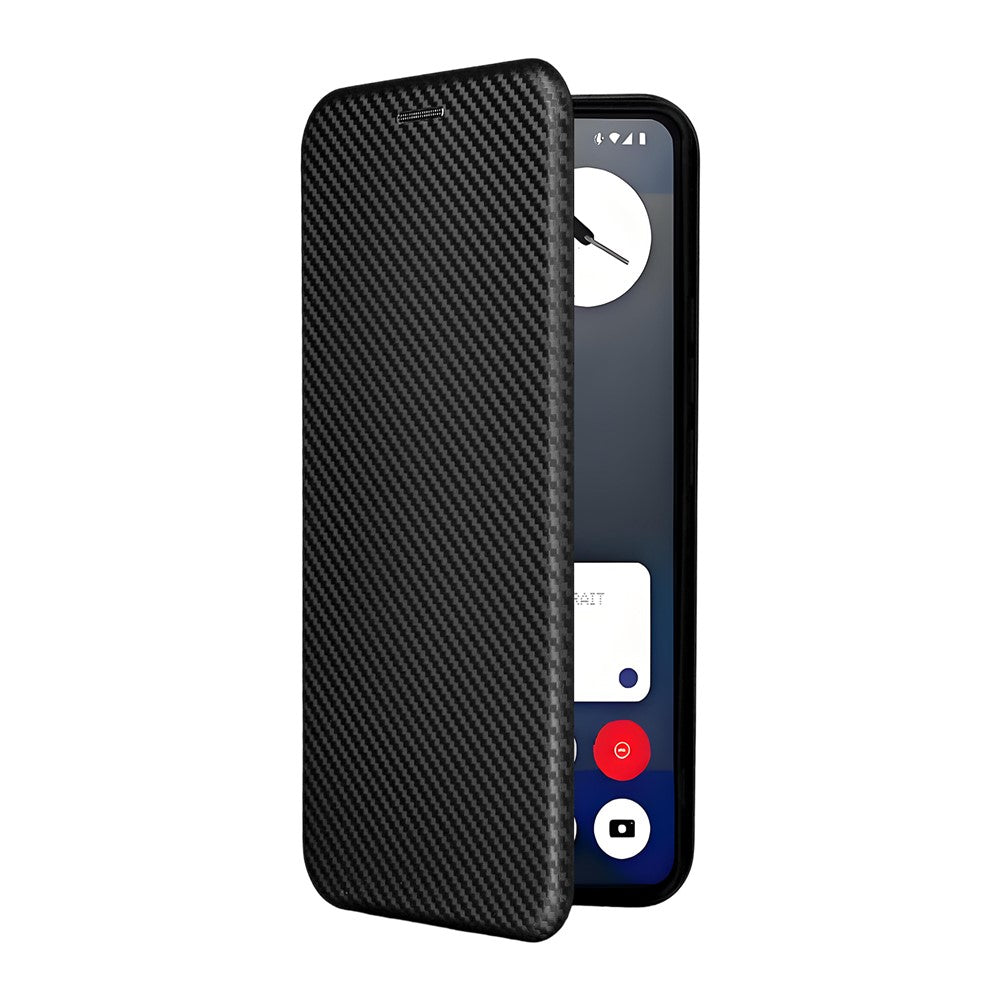 Nothing Phone (3a) Pro Wallet-Handyhülle – Mit Carbonfaser-Textur, Kartenhalter, Lederständer