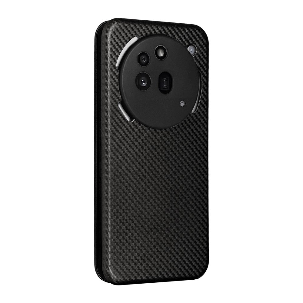 Nothing Phone (3a) Pro Wallet-Handyhülle – Mit Carbonfaser-Textur, Kartenhalter, Lederständer