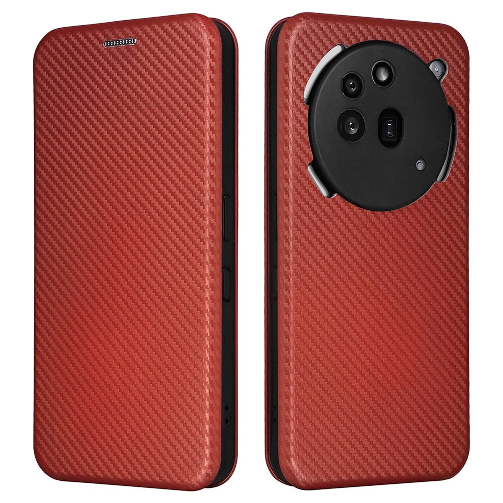 Nothing Phone (3a) Pro Wallet-Handyhülle – Mit Carbonfaser-Textur, Kartenhalter, Lederständer