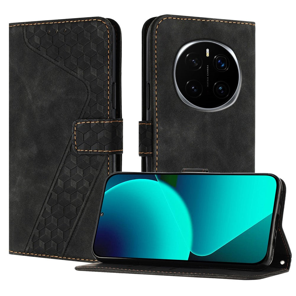 For Honor Magic7 Pro 5G Leather Case 7-Shaped Pattern Wallet Stand Shockproof Phone Cover