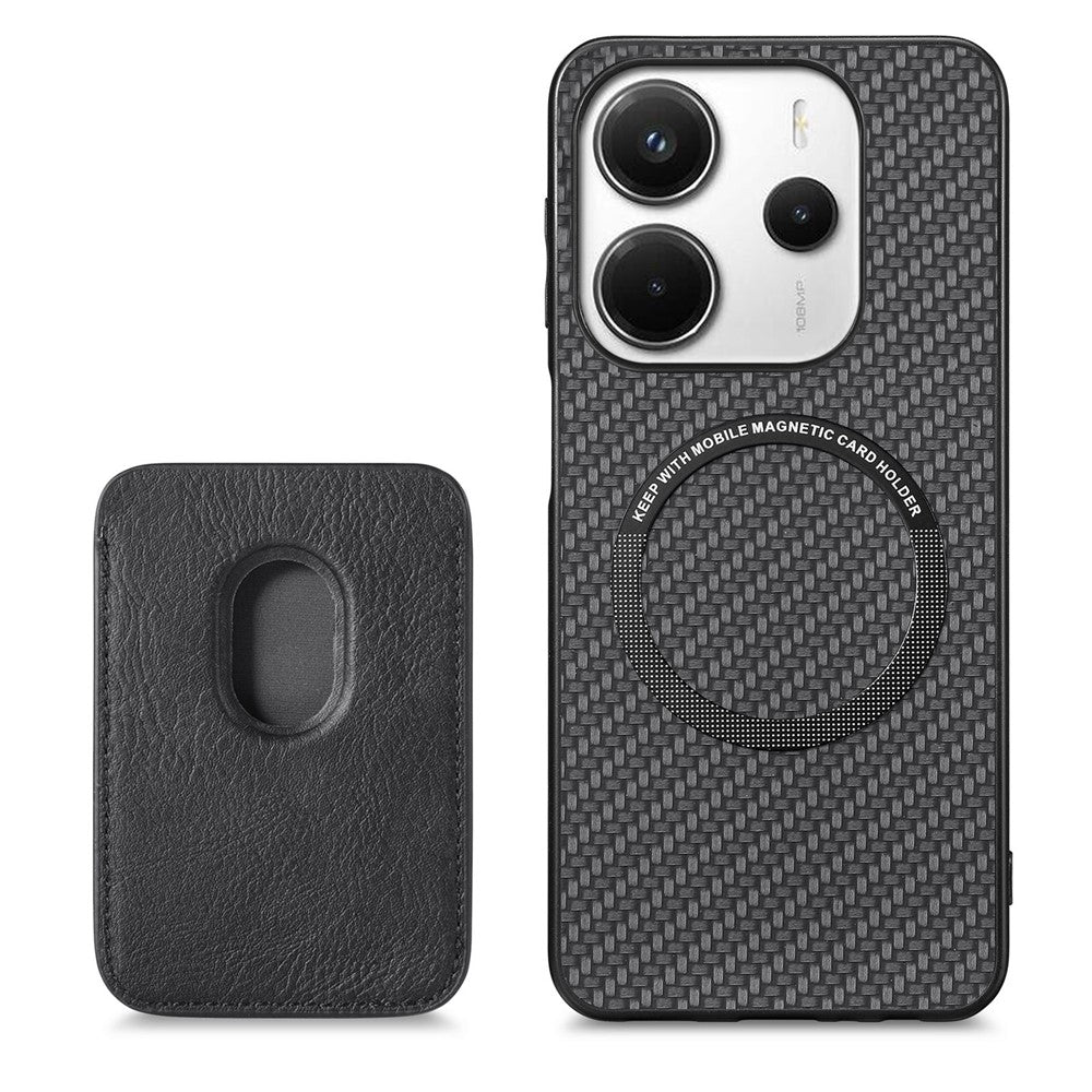 For Xiaomi Redmi Note 14 5G Case Magnetic Detachable Card Holder Phone Back Cover