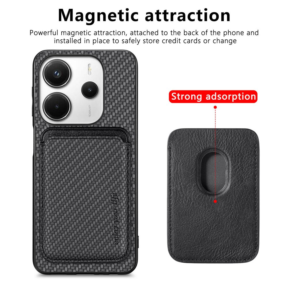 For Xiaomi Redmi Note 14 5G Case Magnetic Detachable Card Holder Phone Back Cover