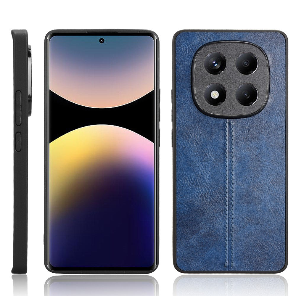 For Xiaomi Redmi Note 14 Pro 4G Case Cowhide Texture Leather + TPU + PC Phone Cover Stitching Line