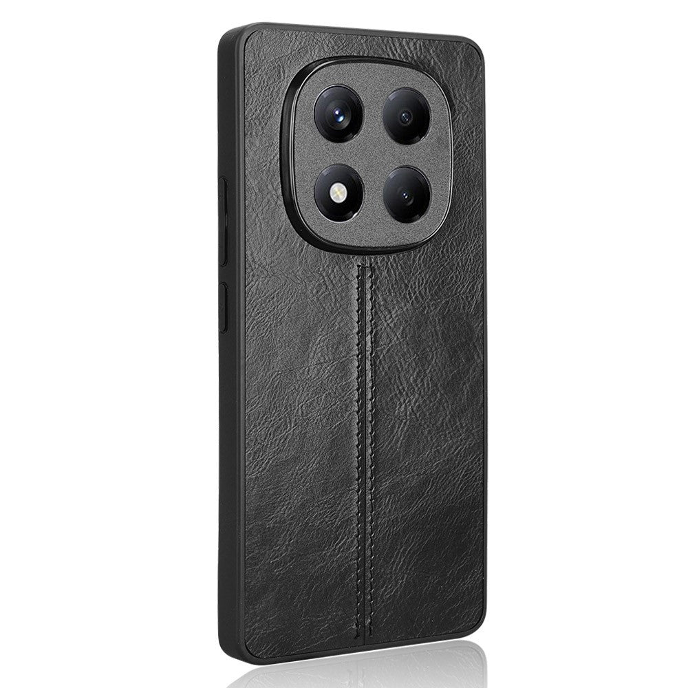 For Xiaomi Redmi Note 14 Pro 4G Case Cowhide Texture Leather + TPU + PC Phone Cover Stitching Line