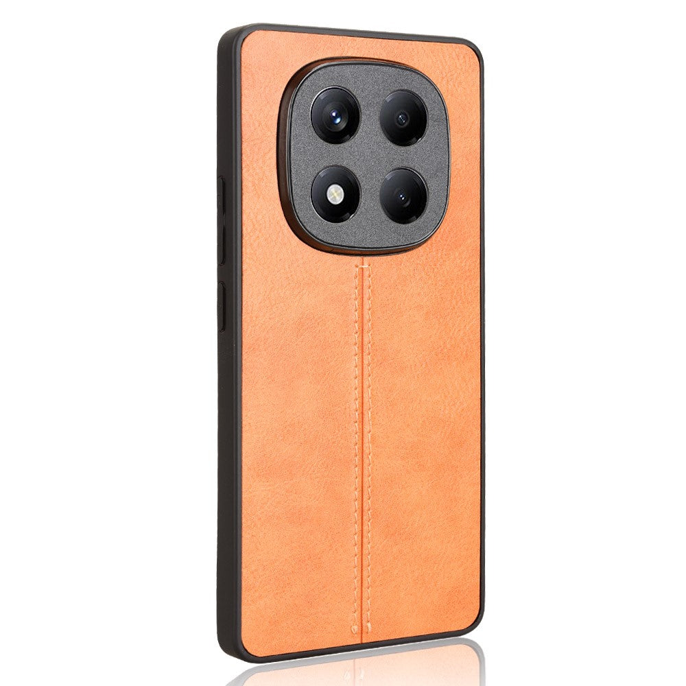 For Xiaomi Redmi Note 14 Pro 4G Case Cowhide Texture Leather + TPU + PC Phone Cover Stitching Line