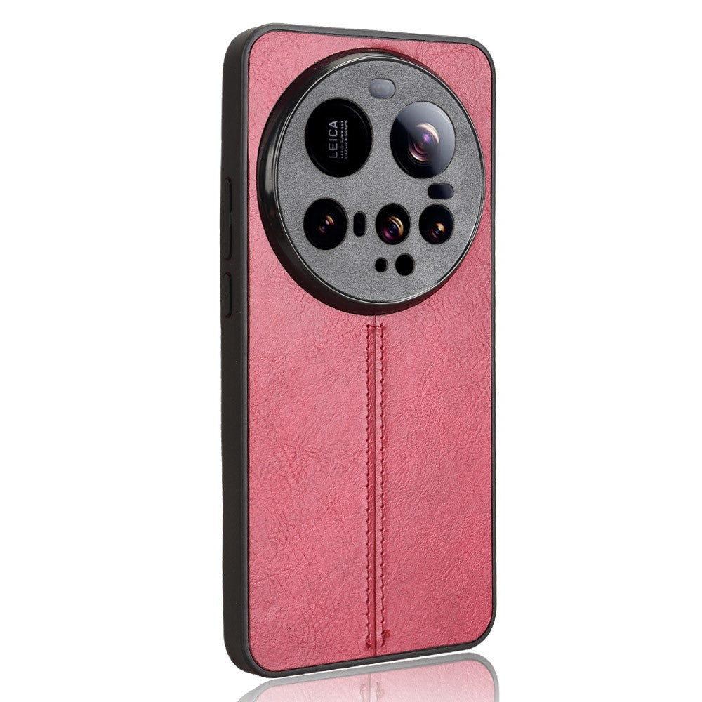 For Xiaomi 15 Ultra Case Cowhide Texture Leather + TPU + PC Phone Cover Stitching Line