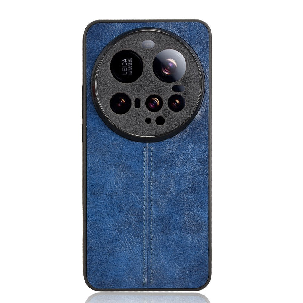 For Xiaomi 15 Ultra Case Cowhide Texture Leather + TPU + PC Phone Cover Stitching Line