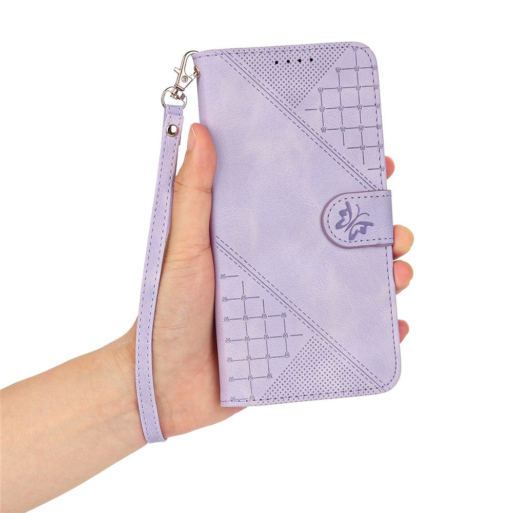 For Honor X60 Pro 5G / Honor Magic7 Lite 5G / Honor X9c 5G Leather Wallet Case Butterfly Flower Imprinted Phone Cover with Strap