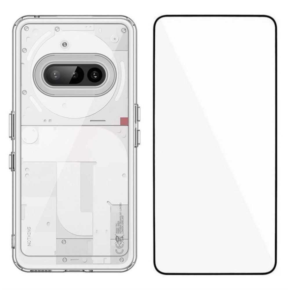 Nothing Phone (3a) Transparente Handyhülle – Aus TPU & Acryl, mit Schutzglasfolie