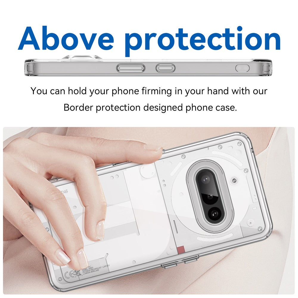 Nothing Phone (3a) Transparente Handyhülle – Aus TPU & Acryl, mit Schutzglasfolie