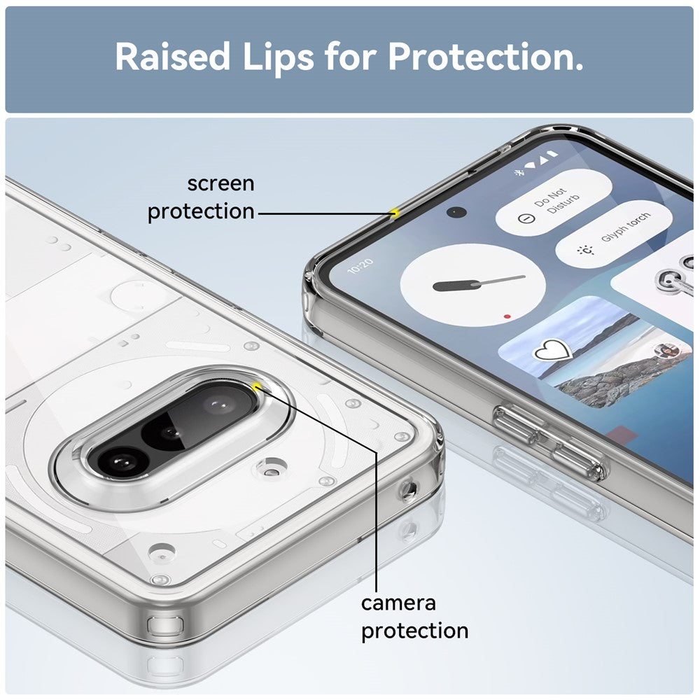 Nothing Phone (3a) Transparente Handyhülle – Aus TPU & Acryl, mit Schutzglasfolie