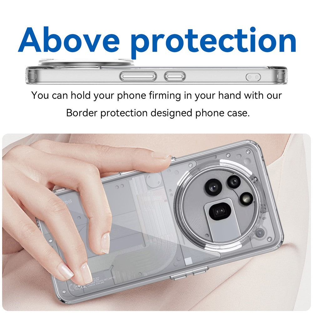 Nothing Phone (3a) Pro Transparente Handyhülle – Aus TPU & Acryl, mit Schutzglasfolie