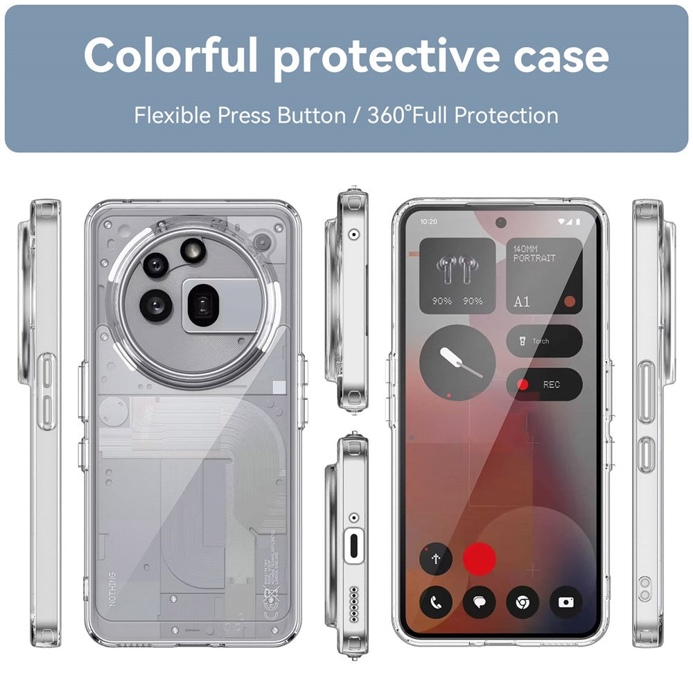Nothing Phone (3a) Pro Transparente Handyhülle – Aus TPU & Acryl, mit Schutzglasfolie