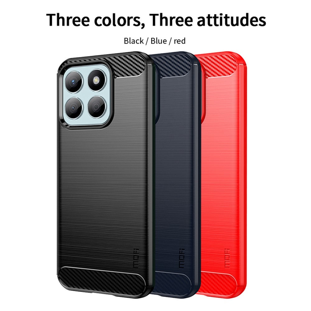 MOFI For Honor X8b 4G / Honor X8c 4G Back Cover  Brushed Texture Carbon Fiber Soft TPU Case