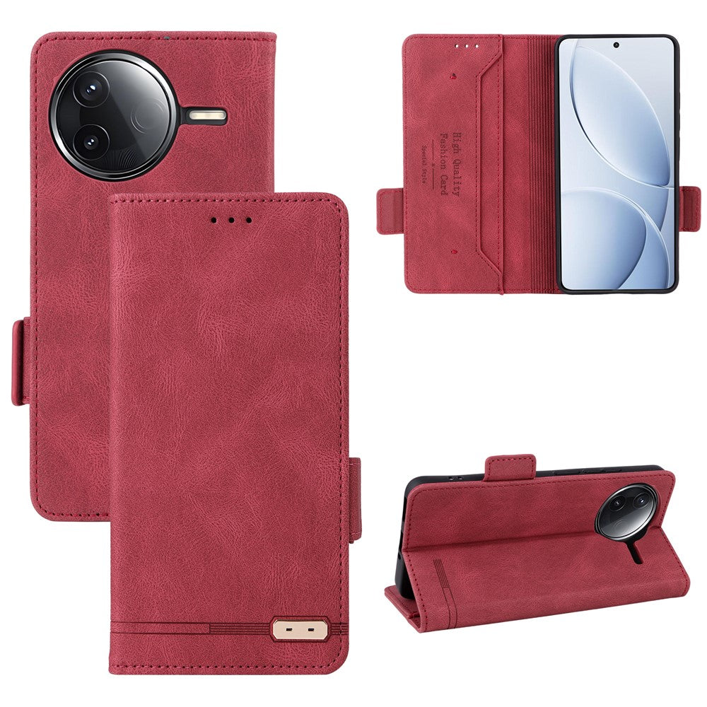 Leather Case For Xiaomi Poco F7 Pro 5G  /  F7 Ultra 5G  /  Redmi K80 Pro 5G  /  K80 5G Wallet Flip Phone Cover with Hardware Decor