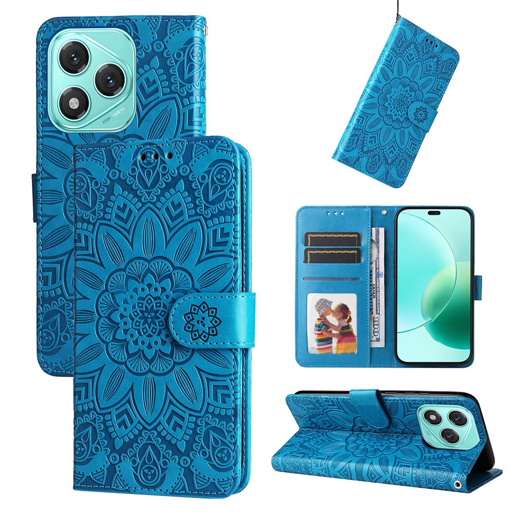 For Honor X70i / 400 Lite 5G Case Sunflower Imprint Leather Wallet Phone Cover