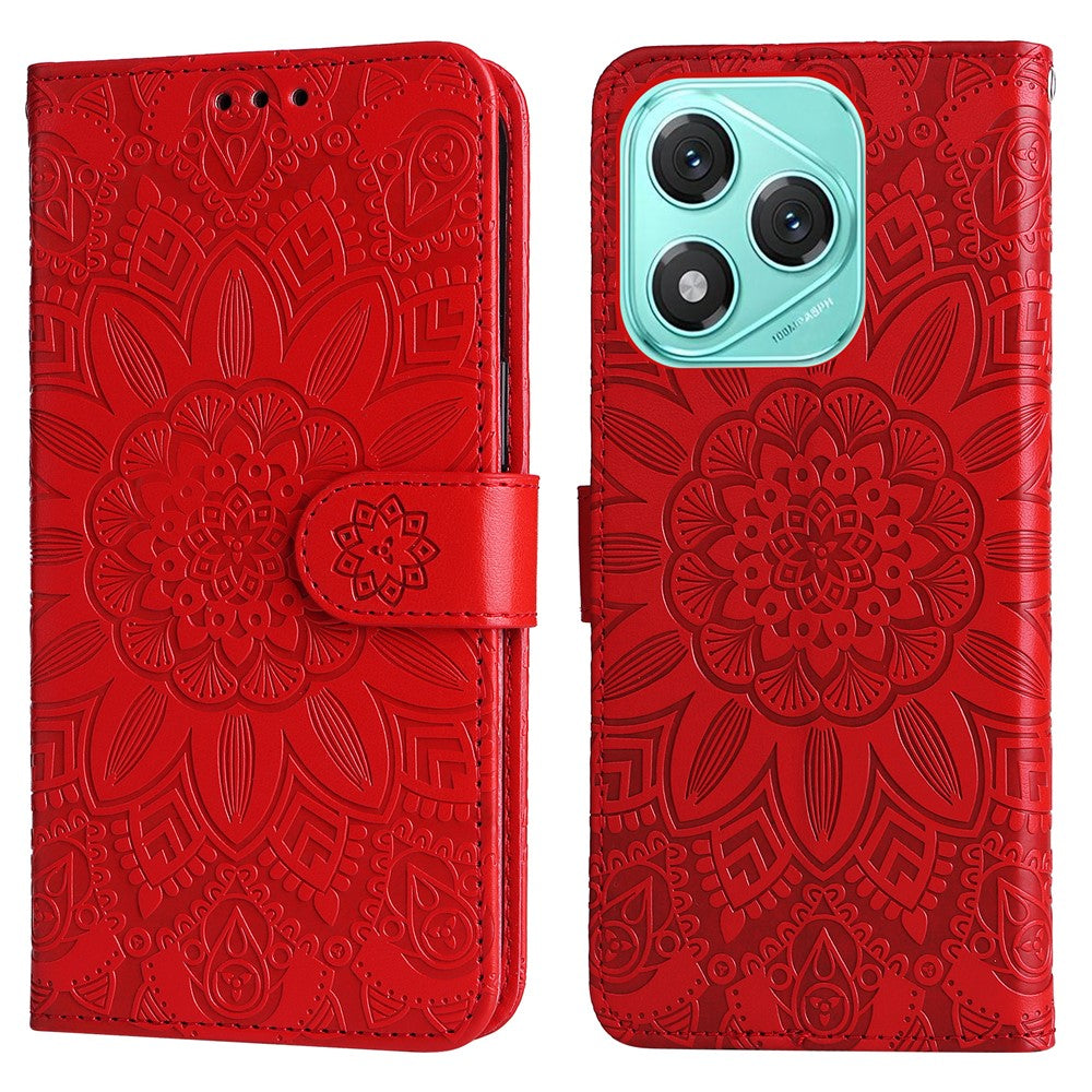 For Honor X70i / 400 Lite 5G Case Sunflower Imprint Leather Wallet Phone Cover