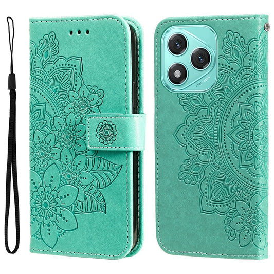 Honor X70i / Honor 400 Lite 5G Handyhülle – 400 Lite 5G-, Blumenmuster, PU-Leder, Brieftaschenständer