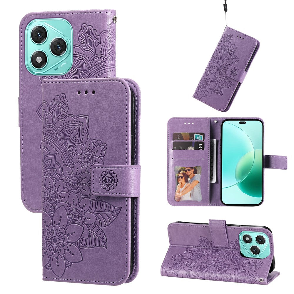 For Honor X70i / 400 Lite 5G Case Floral Pattern PU Leather Wallet Stand Phone Cover