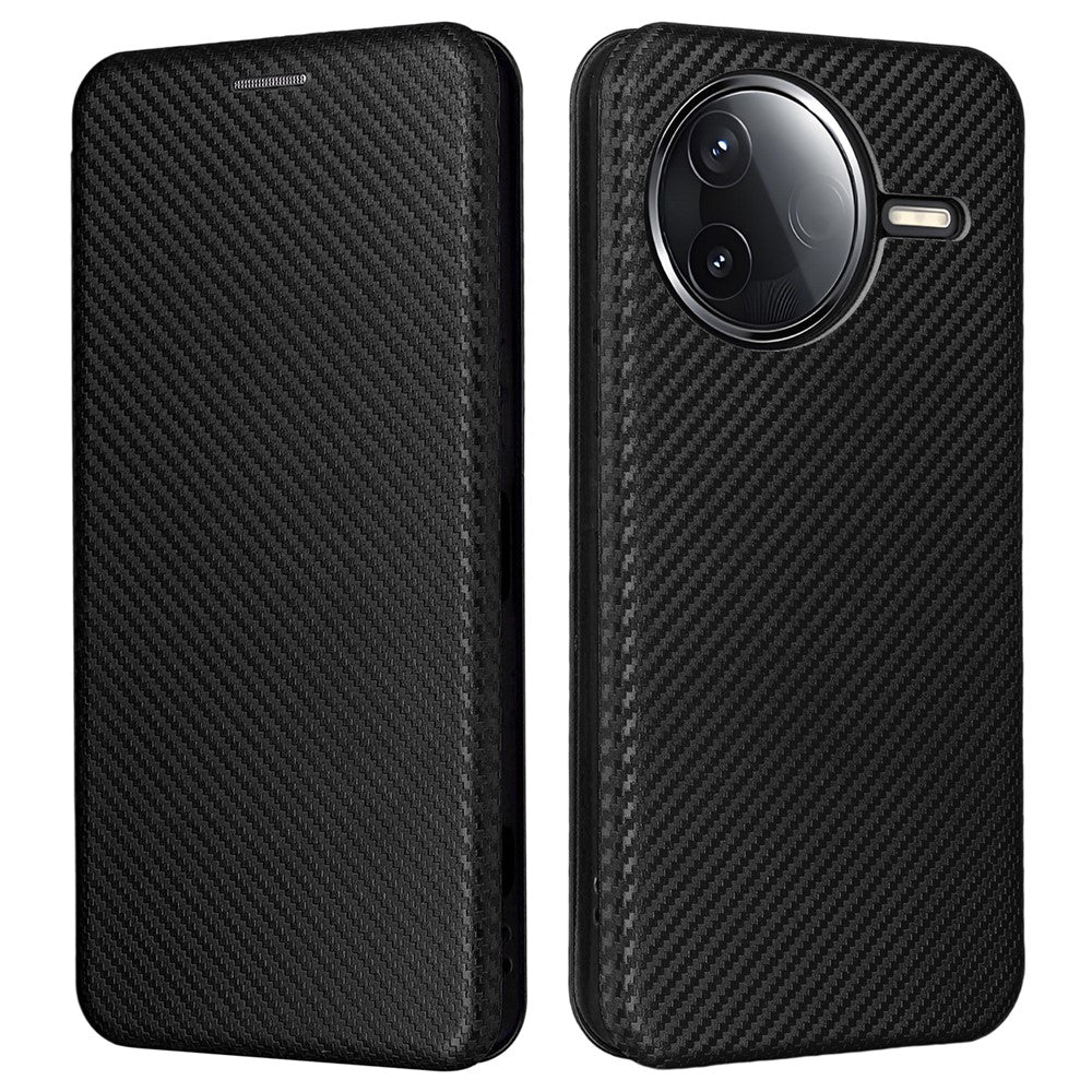 Phone Case for Xiaomi Poco F7 Pro 5G / F7 Ultra 5G / Redmi K80 5G / K80 Pro 5G Carbon Fiber Texture Drop-Proof PU Leather Cover