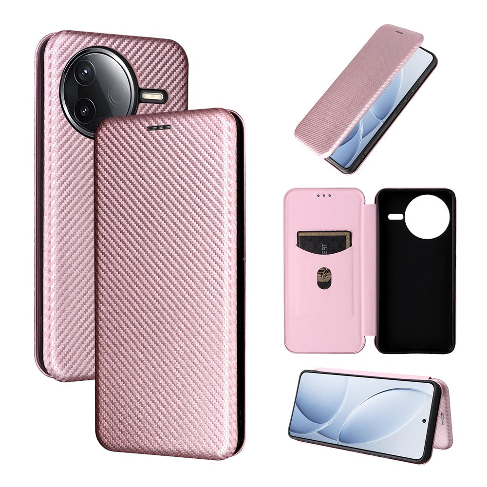 Phone Case for Xiaomi Poco F7 Pro 5G / F7 Ultra 5G / Redmi K80 5G / K80 Pro 5G Carbon Fiber Texture Drop-Proof PU Leather Cover