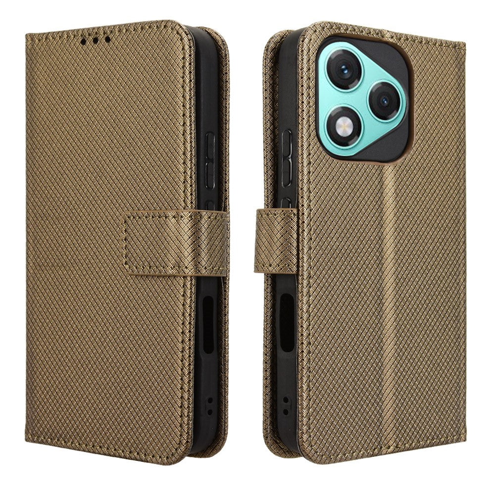 For Honor 400 Lite 5G Leather Wallet Case with Strap Diamond Texture Phone Cover
