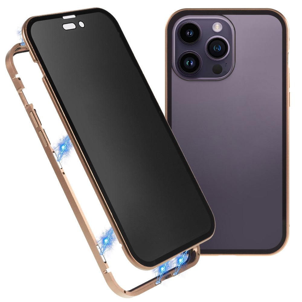 iPhone 14 Pro Max Anti-Spy-Hülle – mit Metallrahmen & gehärtetem Glas