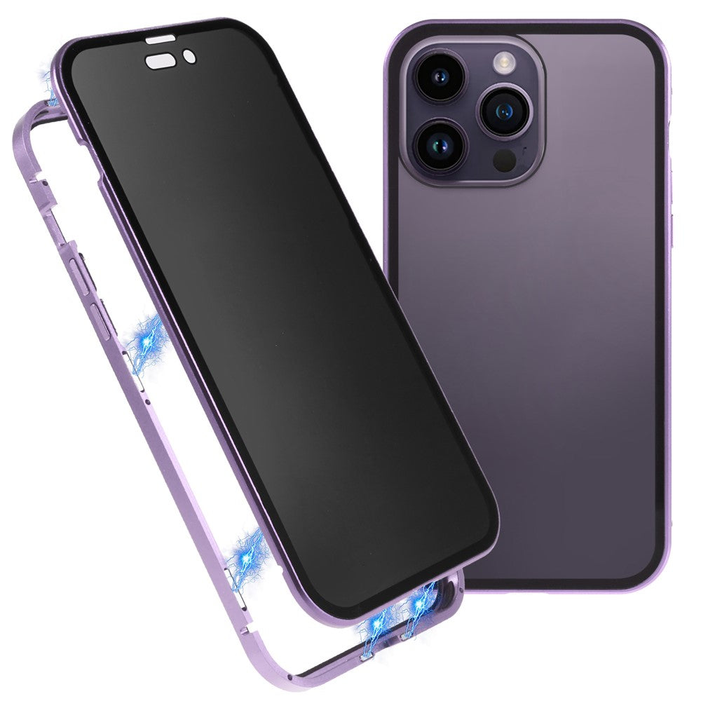 iPhone 14 Pro Max Anti-Spy-Hülle – mit Metallrahmen & gehärtetem Glas