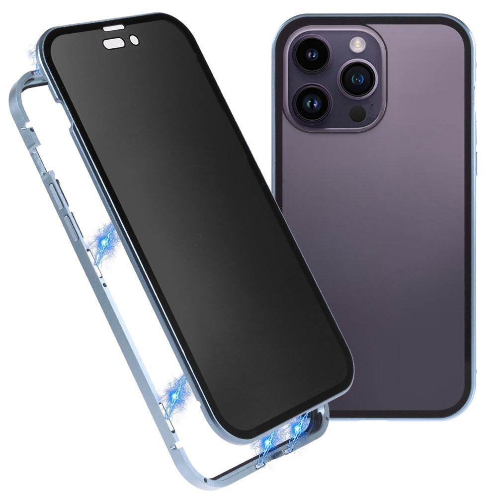 iPhone 14 Pro Anti-Spy-Hülle – mit Metallrahmen & gehärtetem Glas