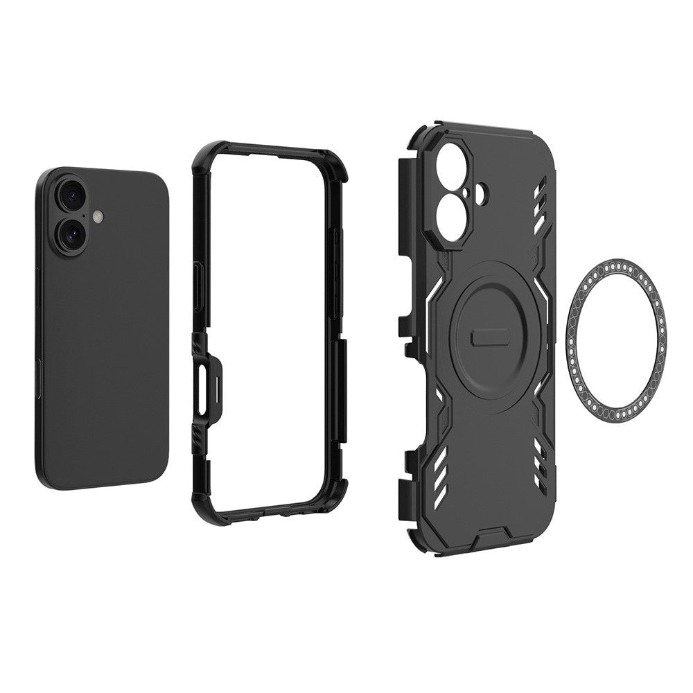 iPhone 16 Plus magnetische Hülle – Mit Schmetterlingsrüstung & Hohlwärmeableitung