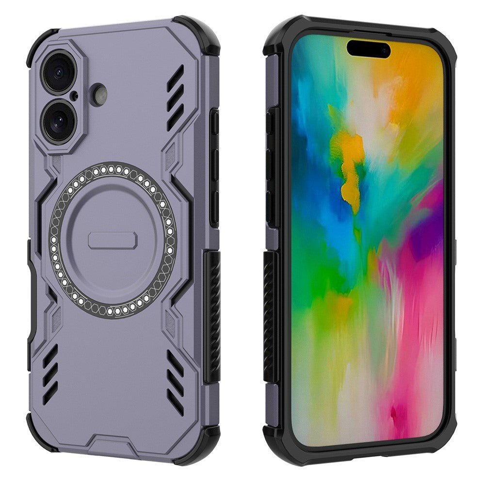 iPhone 16 Plus magnetische Hülle – Mit Schmetterlingsrüstung & Hohlwärmeableitung