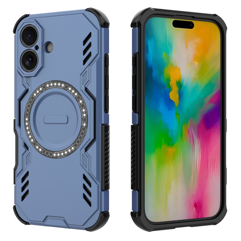 iPhone 16 Plus magnetische Hülle – Mit Schmetterlingsrüstung & Hohlwärmeableitung