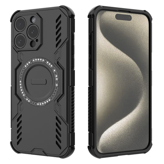 iPhone 15 Pro Max magnetische Hülle – Mit Schmetterlingsrüstung & Hohlwärmeableitung