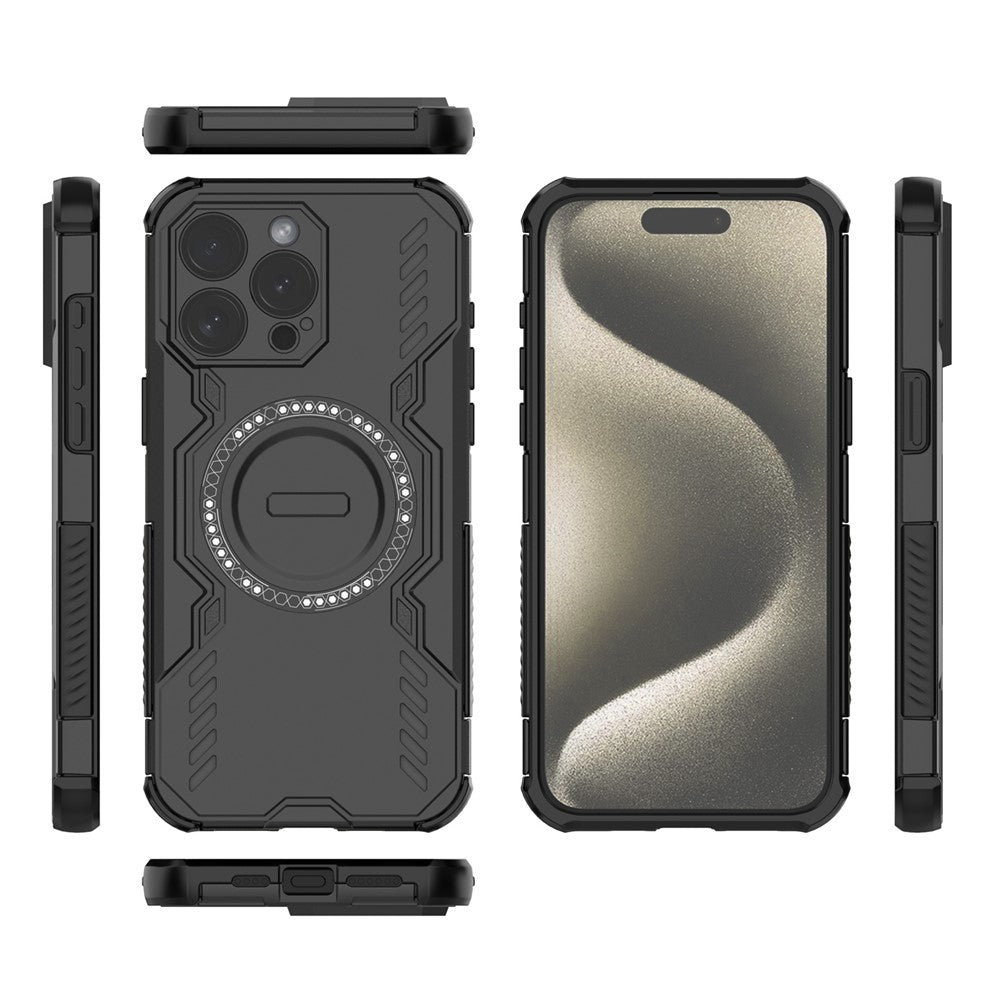 iPhone 15 Pro Max magnetische Hülle – Mit Schmetterlingsrüstung & Hohlwärmeableitung