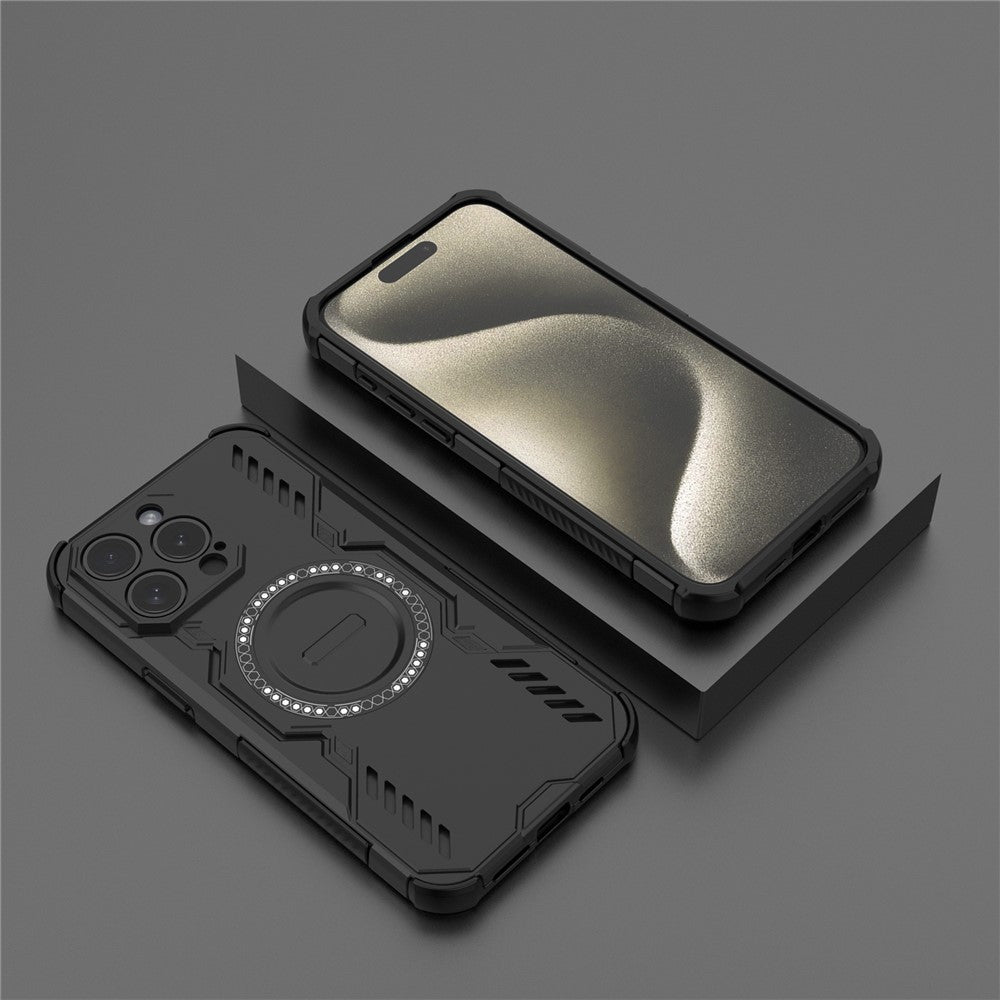 iPhone 15 Pro Max magnetische Hülle – Mit Schmetterlingsrüstung & Hohlwärmeableitung