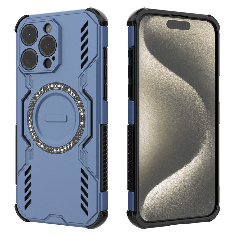 iPhone 15 Pro Max magnetische Hülle – Mit Schmetterlingsrüstung & Hohlwärmeableitung