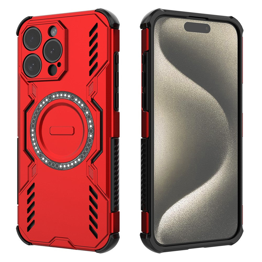 iPhone 15 Pro Max magnetische Hülle – Mit Schmetterlingsrüstung & Hohlwärmeableitung