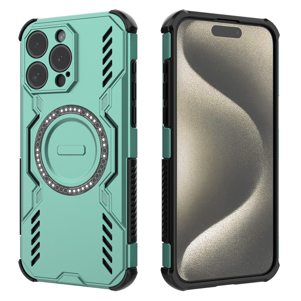 iPhone 15 Pro Max magnetische Hülle – Mit Schmetterlingsrüstung & Hohlwärmeableitung