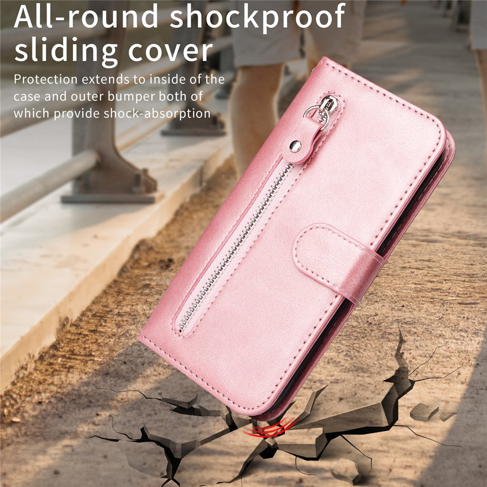 For Honor X70i / 400 Lite 5G PU Leather Cases with Zipper Pocket Wallet Phone Cover Stand