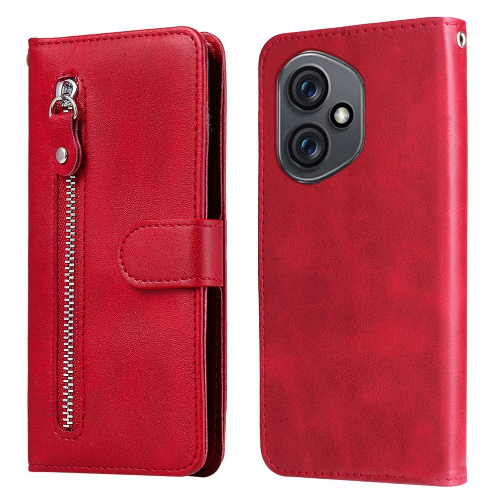 For Honor 400 5G (Global) PU Leather Cases with Zipper Pocket Wallet Phone Cover Stand