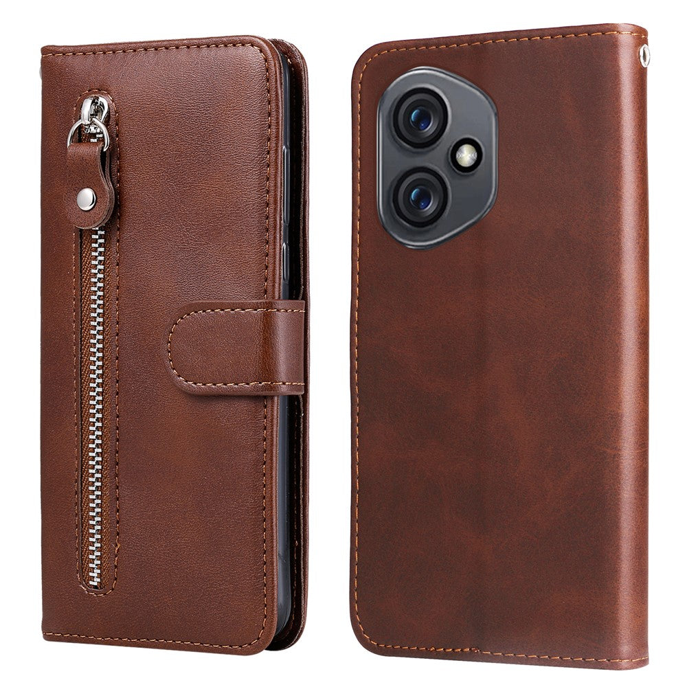 For Honor 400 5G (Global) PU Leather Cases with Zipper Pocket Wallet Phone Cover Stand