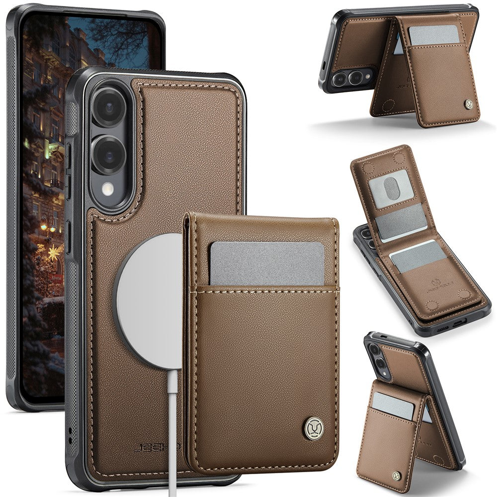 Galaxy S25 Edge Leder-Hülle mit Kartenfach & RFID-Schutz – MagSafe kompatibel