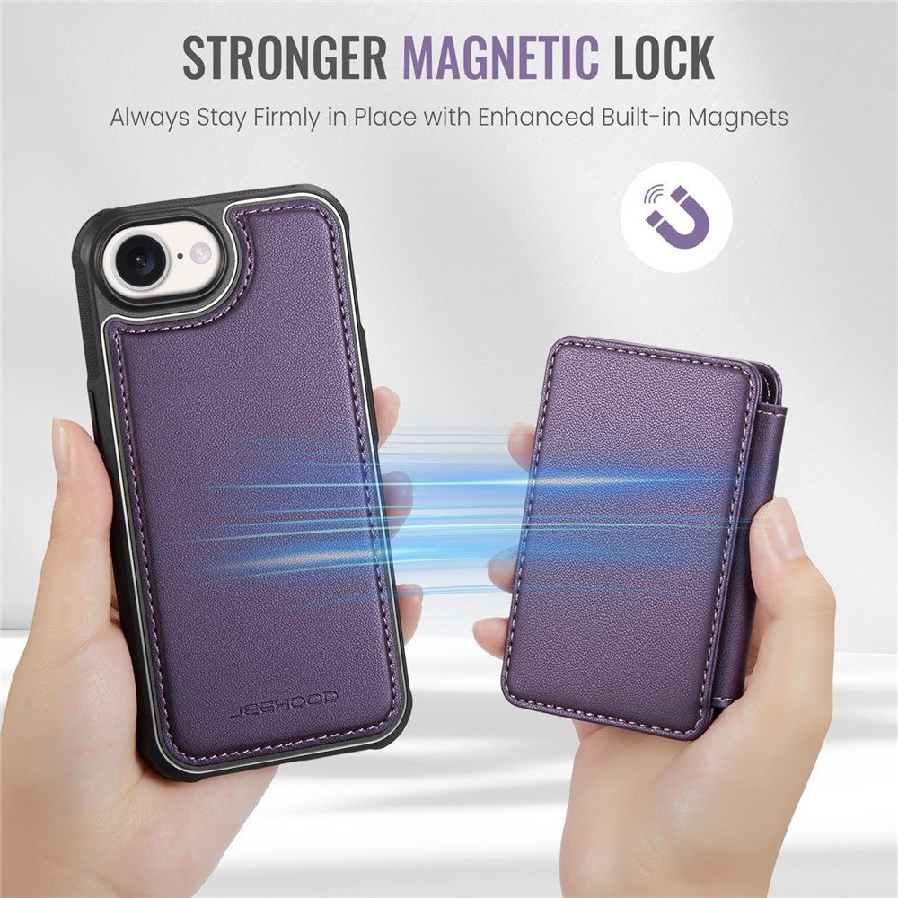 iPhone 16e Leder-Handyhülle – Mit abnehmbarer magnetische Kartentasche