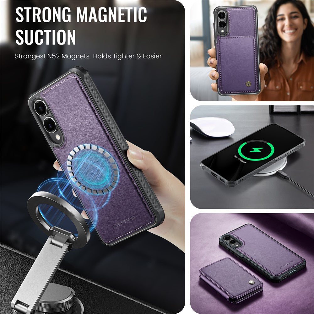 Galaxy S25 Edge Leder-Handyhülle – Mit abnehmbarer magnetische Kartentasche