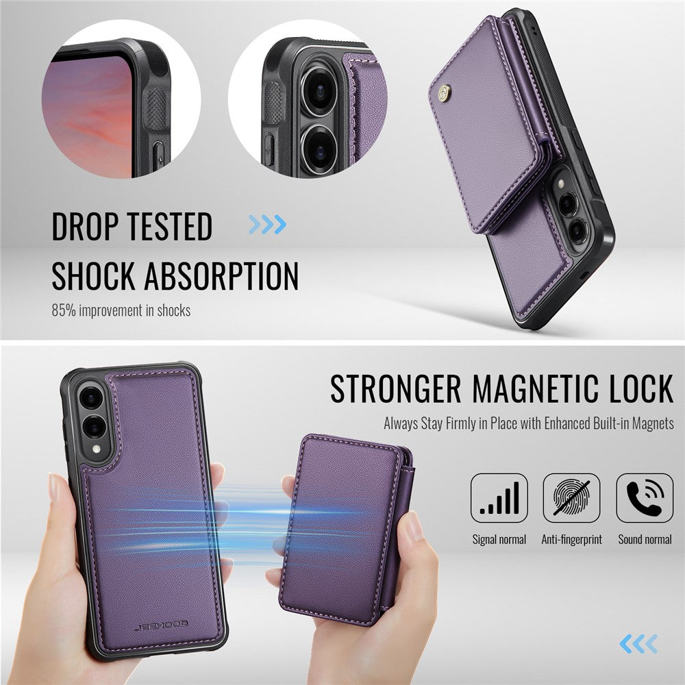 Galaxy S25 Edge Leder-Handyhülle – Mit abnehmbarer magnetische Kartentasche