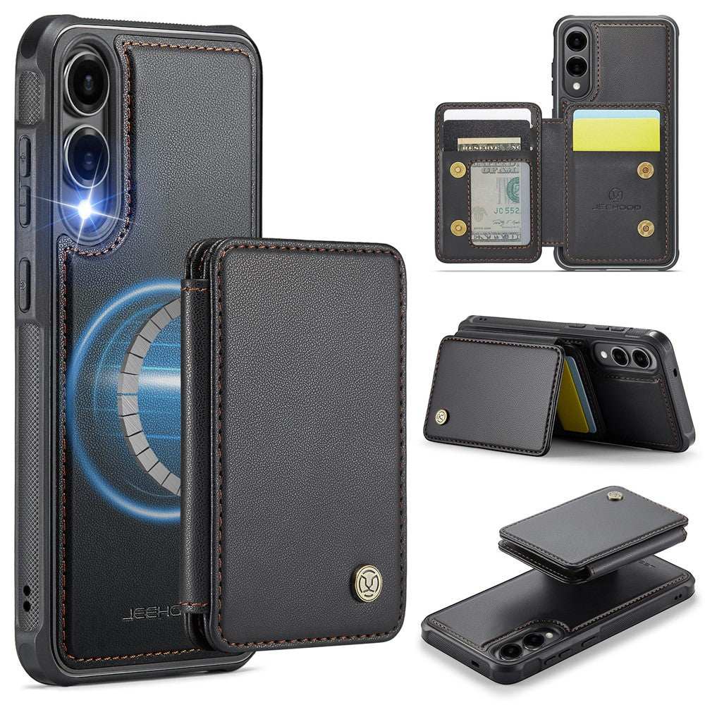 Galaxy S25 Edge Leder-Handyhülle – Mit abnehmbarer magnetische Kartentasche