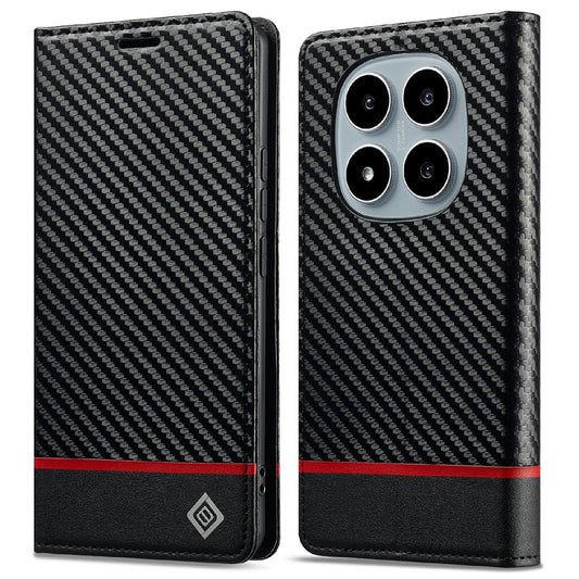 Xiaomi Redmi Note 14 Pro 4G Handyhülle – LC.IMEEKE Kohlefaser Textur Ständer Kartenhalter